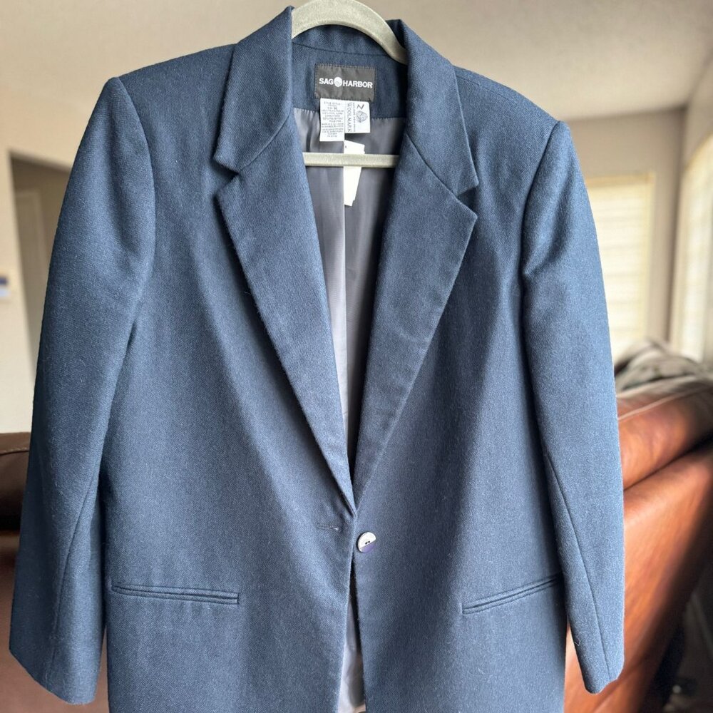 SAG HARBOR NAVY BLUE LADIES BLAZER